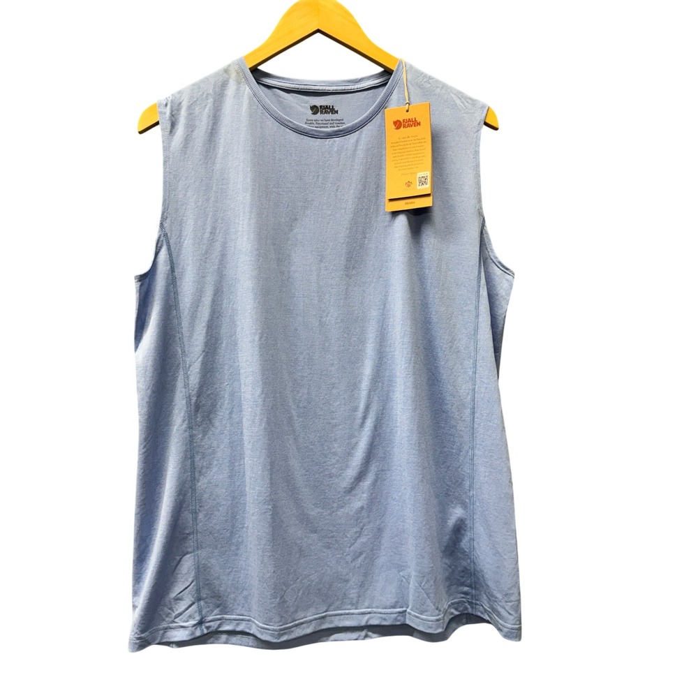 Fjallraven Tank Top Womens L Abisko Day Hike Ultramarine Blue Activewear NEW